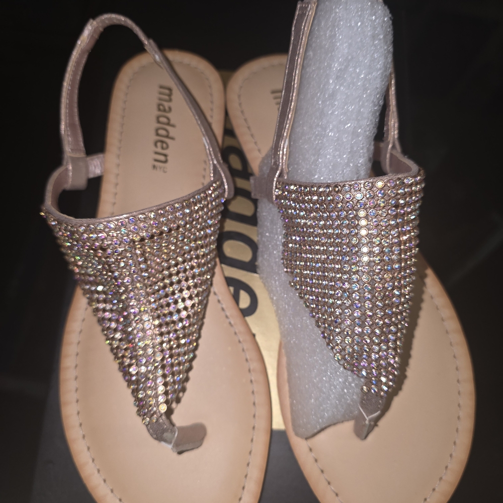 Madden Women's Tan Rhinestone Sandals